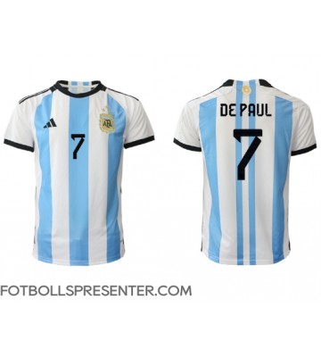 Argentina Rodrigo de Paul #7 Hemma Matchtröja VM 2022 Kortärmad